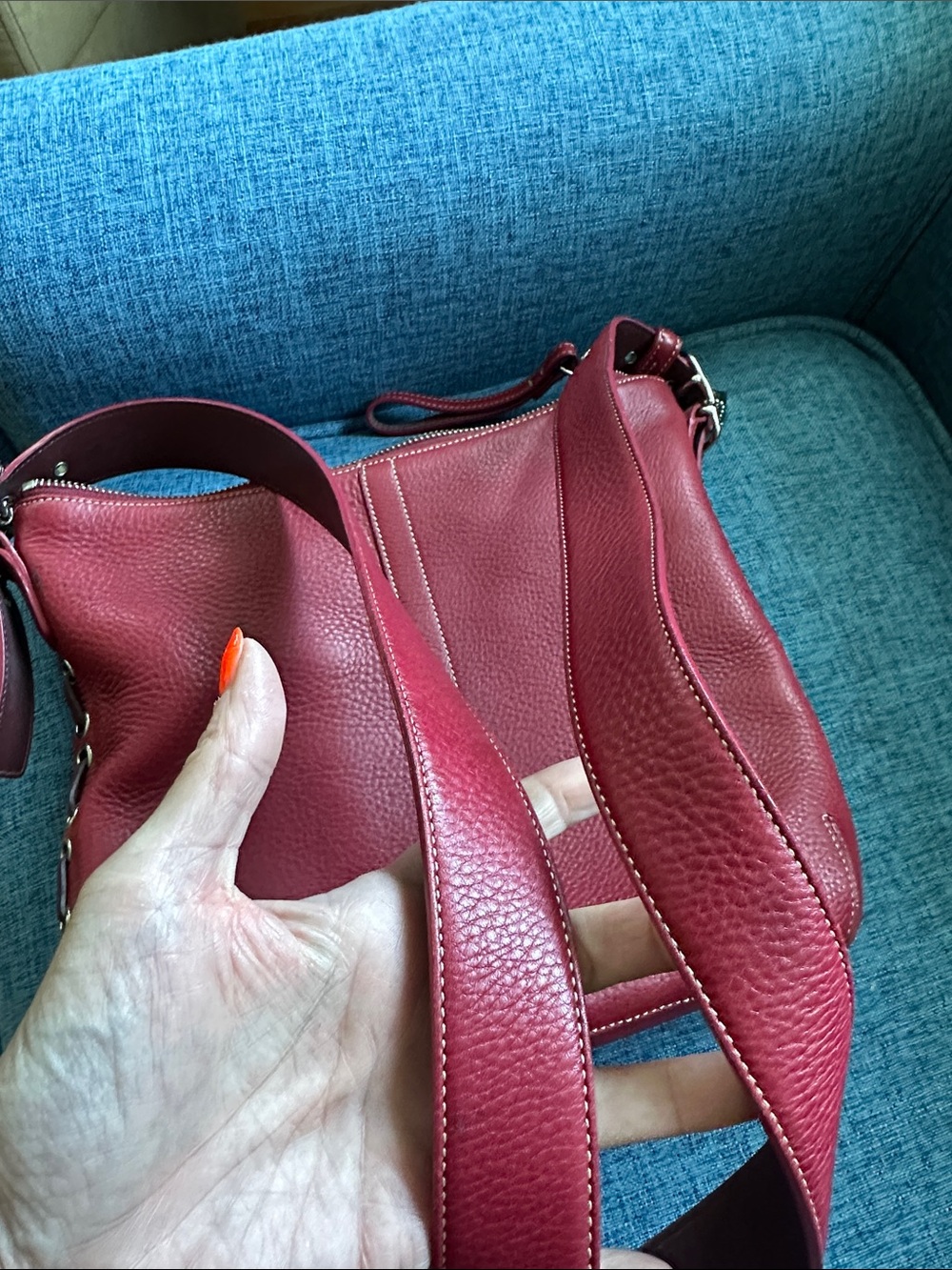 Coach Red Leather Crossbody Shoulder Bag - Picture 14 of 14